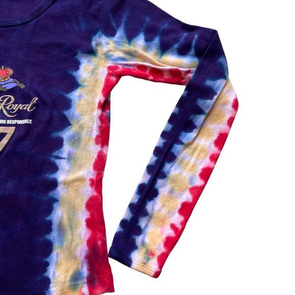 Vintage Kurt Busch #97 Crown Royal NASCAR Tie-Dye Long Sleeve T-Shirt Women's M - Picture 5 of 7